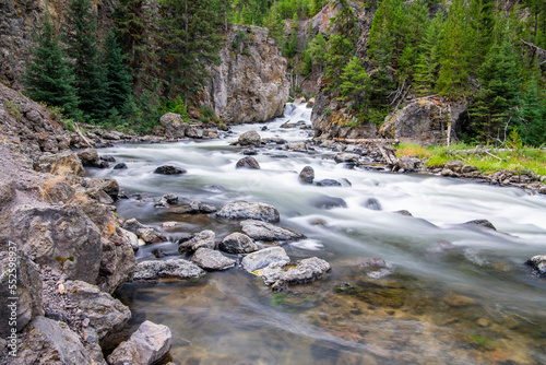River flowing through Firehole Canyon in Yellowstone National Park
