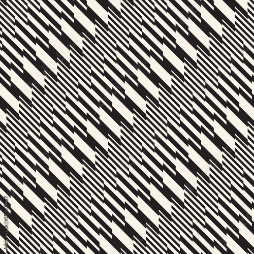 Monochrome Moiré Effect Textured Broken Striped Pattern