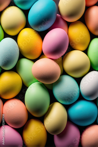 Colorful background of easter eggs collection, easter celebration © Bnetto