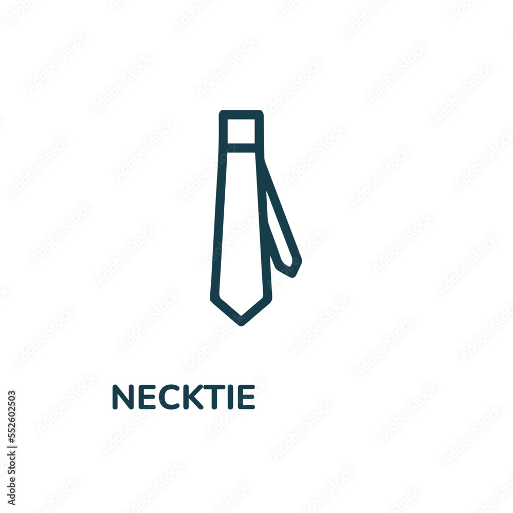 Tie icon vector symbol. Necktie line version, outline vector 