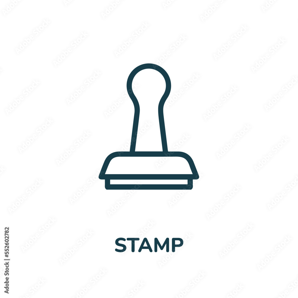 Rubber Stamp icon. Stamp paper line version, outline vector Rubber Stamp icon. Stamp paper line version, outline vector
