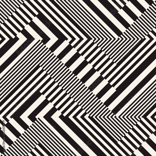 Monochrome Broken Striped Textured Urban Blocks Pattern