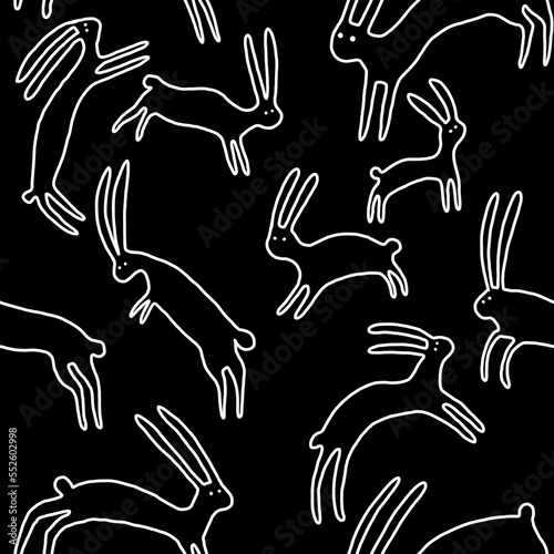 seamless pattern with rabbits