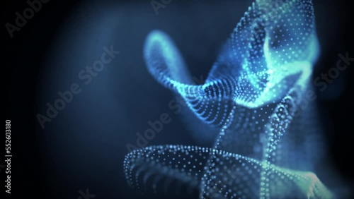 Abstract digital particle wave and light abstract background ,animation cyber or technology background.	
