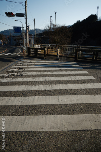 crosswalk at countryside in Minakami, Gunma | 午后の横断歩道・みなかみ photo