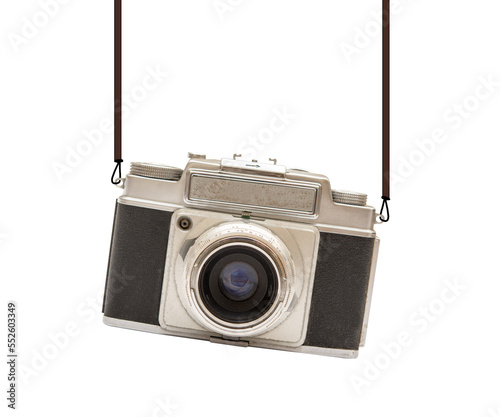 Photos Vintage camera hanging on transparent no background cutout