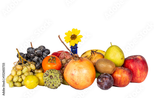 Fototapeta Naklejka Na Ścianę i Meble -  Isolated fresh and healthy fruits on no background transparent banner background