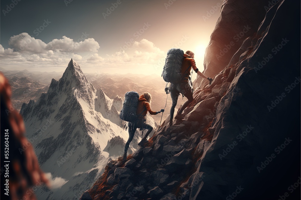 Digital illustration about climber on the mountain. Digital illustration about climber on the mountain.
