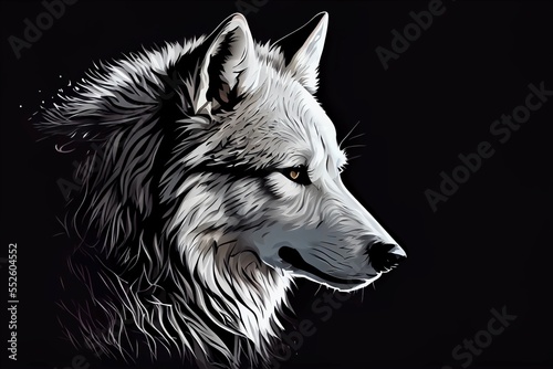 Generative AI abstract render of a wolf