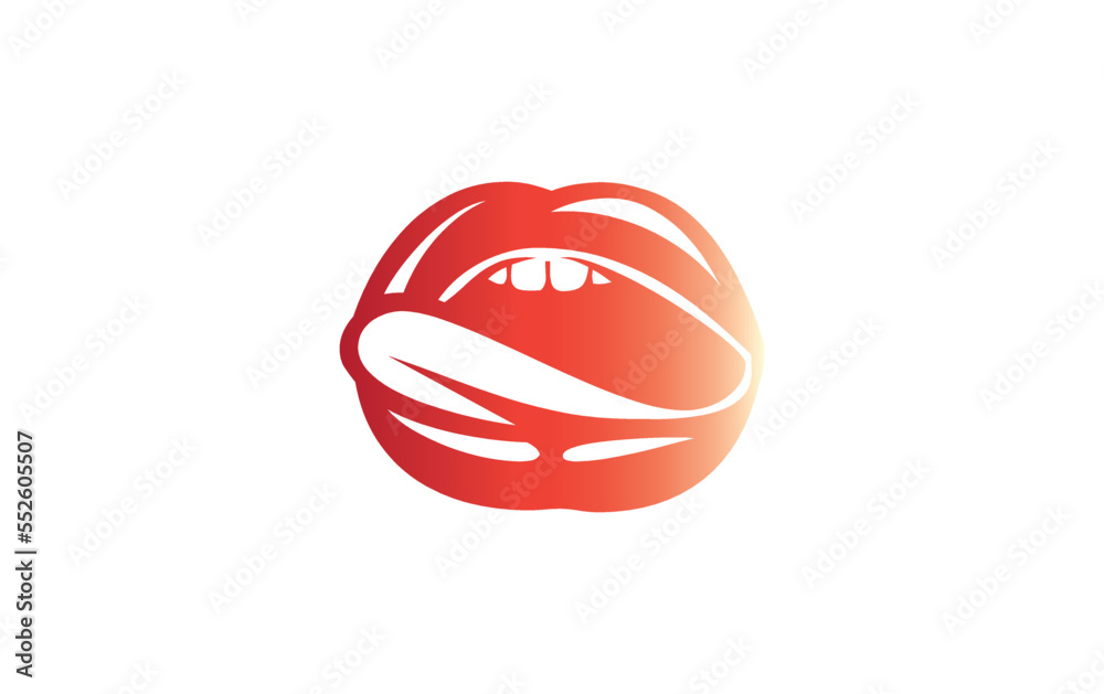 Sexy hot lips bite sign vector. Sexy lips icon and symbol design vector Sexy hot lips bite sign vector. Sexy lips icon and symbol design vector