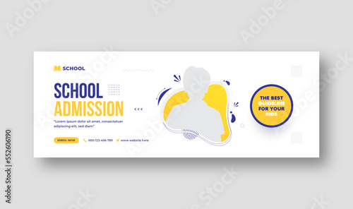 Back to school social media post, web banner, and Facebook cover template 