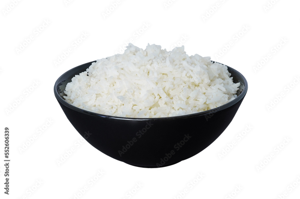 Bowl of cooked rice isolated on white background with PNG. Bowl of cooked rice isolated on white background with PNG.