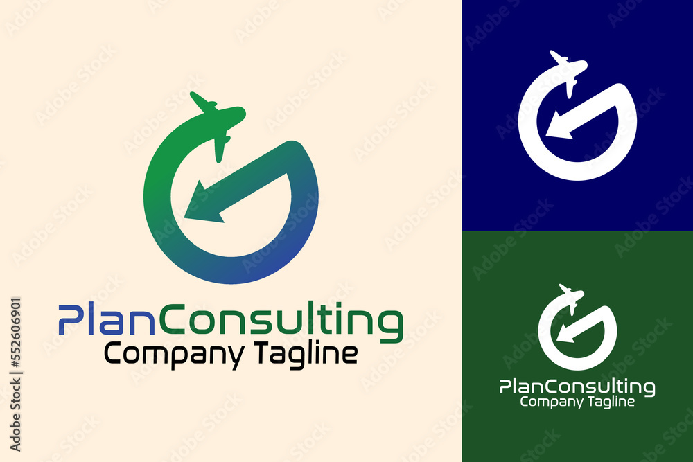 Flat letter G plane consulting logo template vector design illustration Flat letter G plane consulting logo template vector design illustration