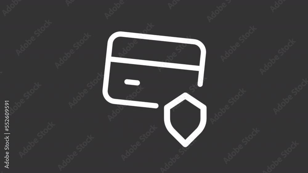 Animated security white line ui icon. Account safety. Banking. Seamless loop HD video with alpha channel on transparent background. Isolated user interface symbol motion graphic design for night mode Animated security white line ui icon. Account safety. Banking. Seamless loop HD video with alpha channel on transparent background. Isolated user interface symbol motion graphic design for night mode