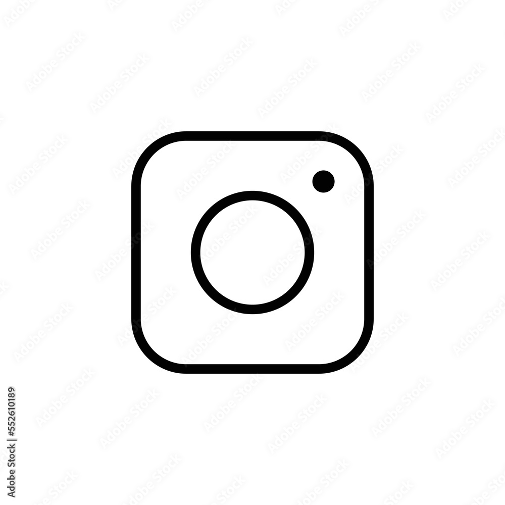 eps10 black vector camera abstract line art icon isolated on white ...