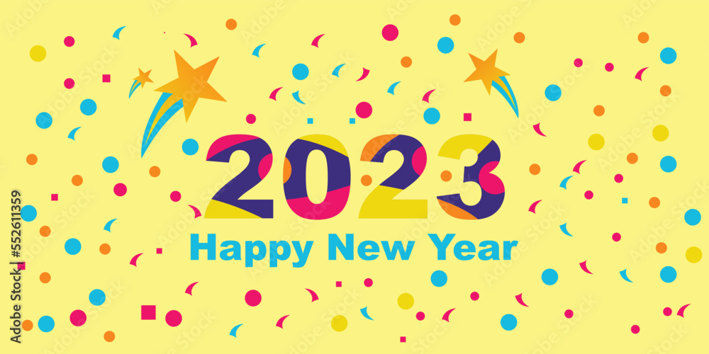 Happy new year 2023 background with modern style premium vector Happy new year 2023 background with modern style premium vector