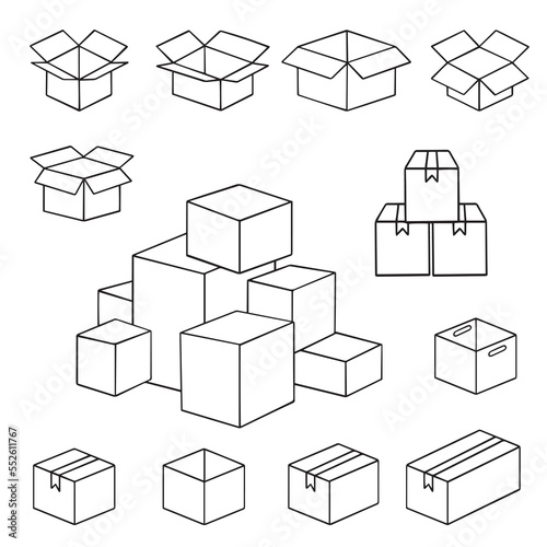 hand drawn cartoon carton box parcel box 