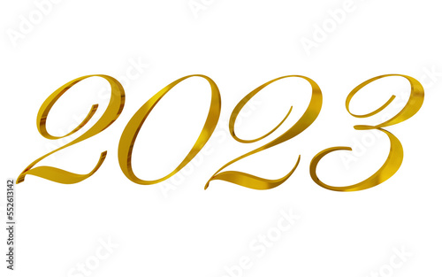 golden new year 2023 3d render design