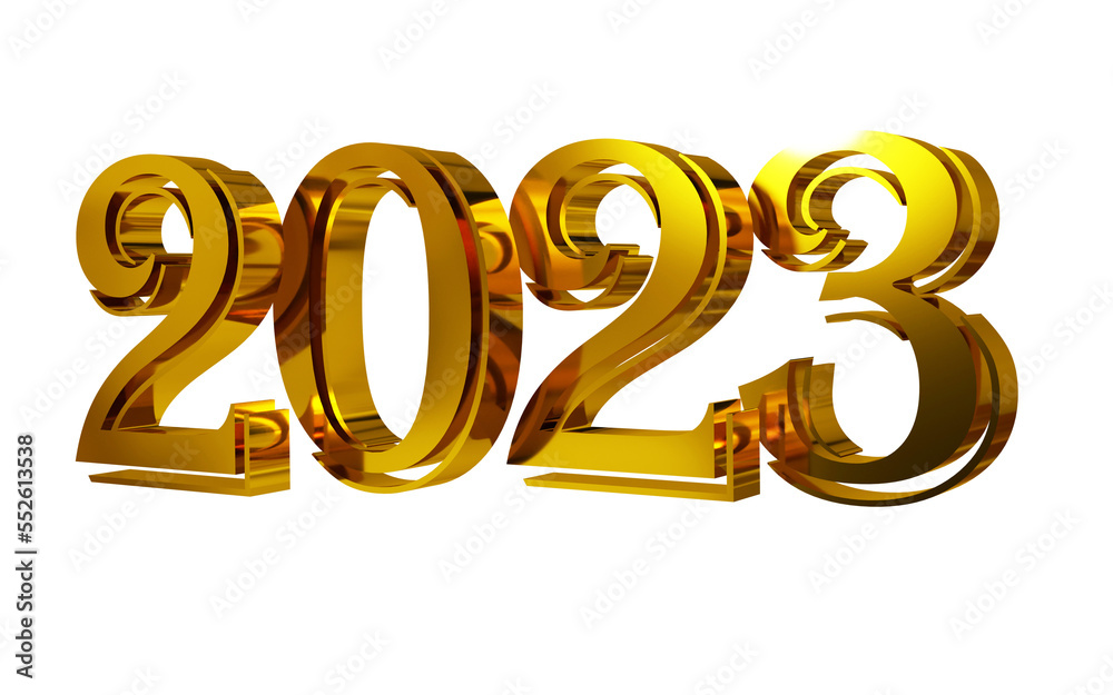 golden new year 2023 3d render design golden new year 2023 3d render design