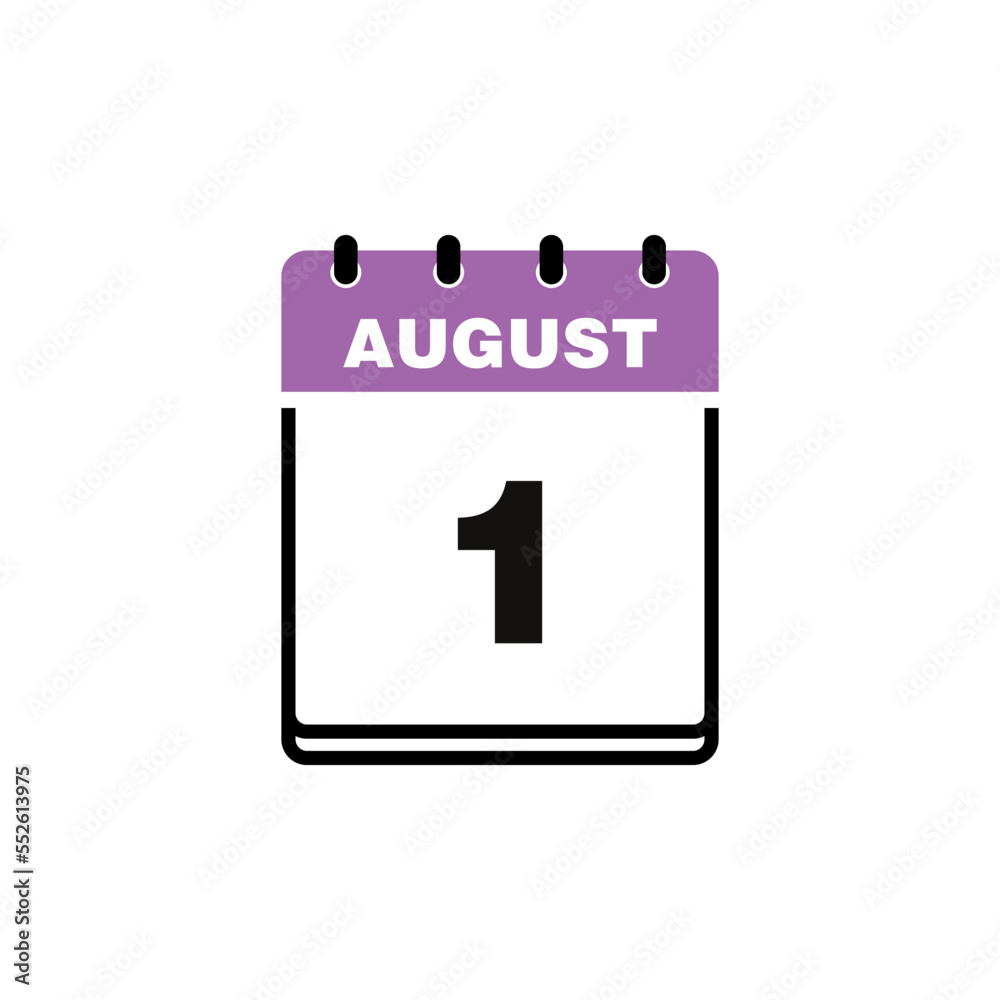 August Calendar Icon Vector Template August Calendar Icon Vector Template