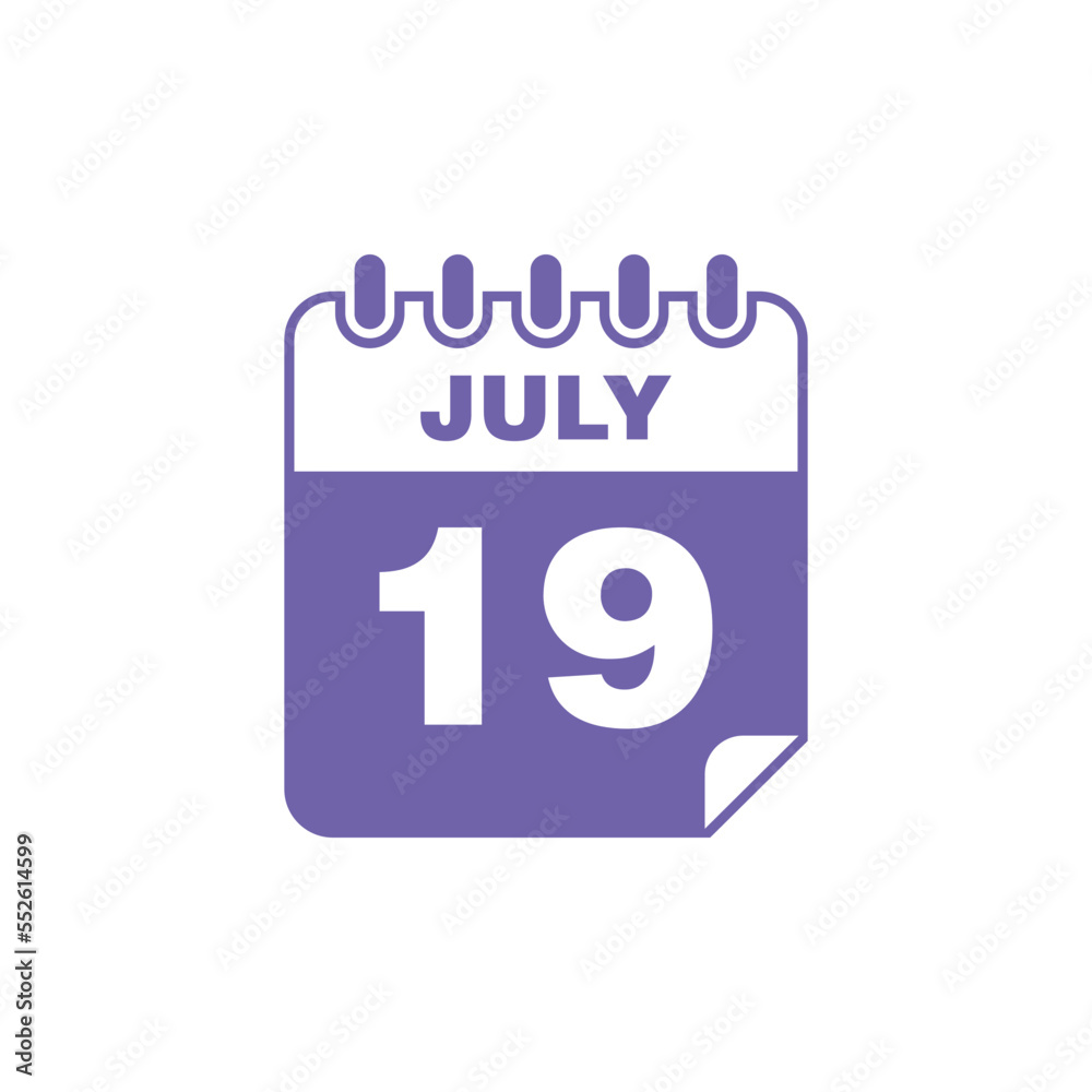 July Calendar Icon Vector Template July Calendar Icon Vector Template
