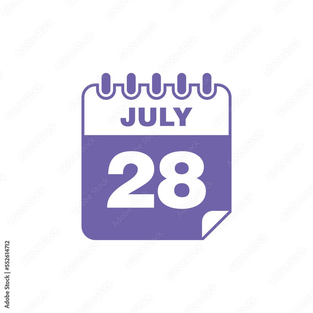 July Calendar Icon Vector Template July Calendar Icon Vector Template