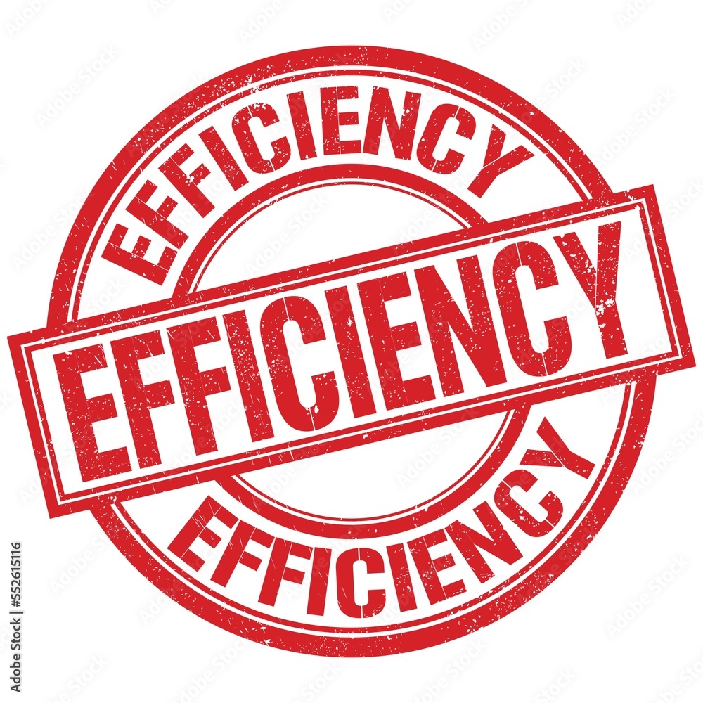 EFFICIENCY written word on red stamp sign EFFICIENCY written word on red stamp sign