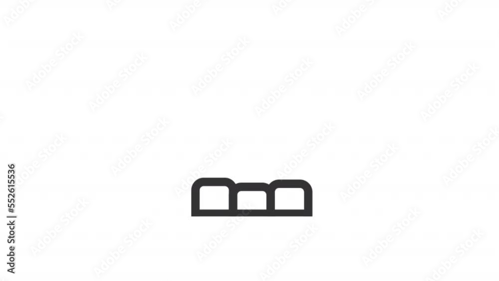 Animated bar graphs linear icon. Vertical bar chart. Financial statement. Cash flow. Performance. Seamless loop HD video with alpha channel on transparent background. Outline motion graphic animation