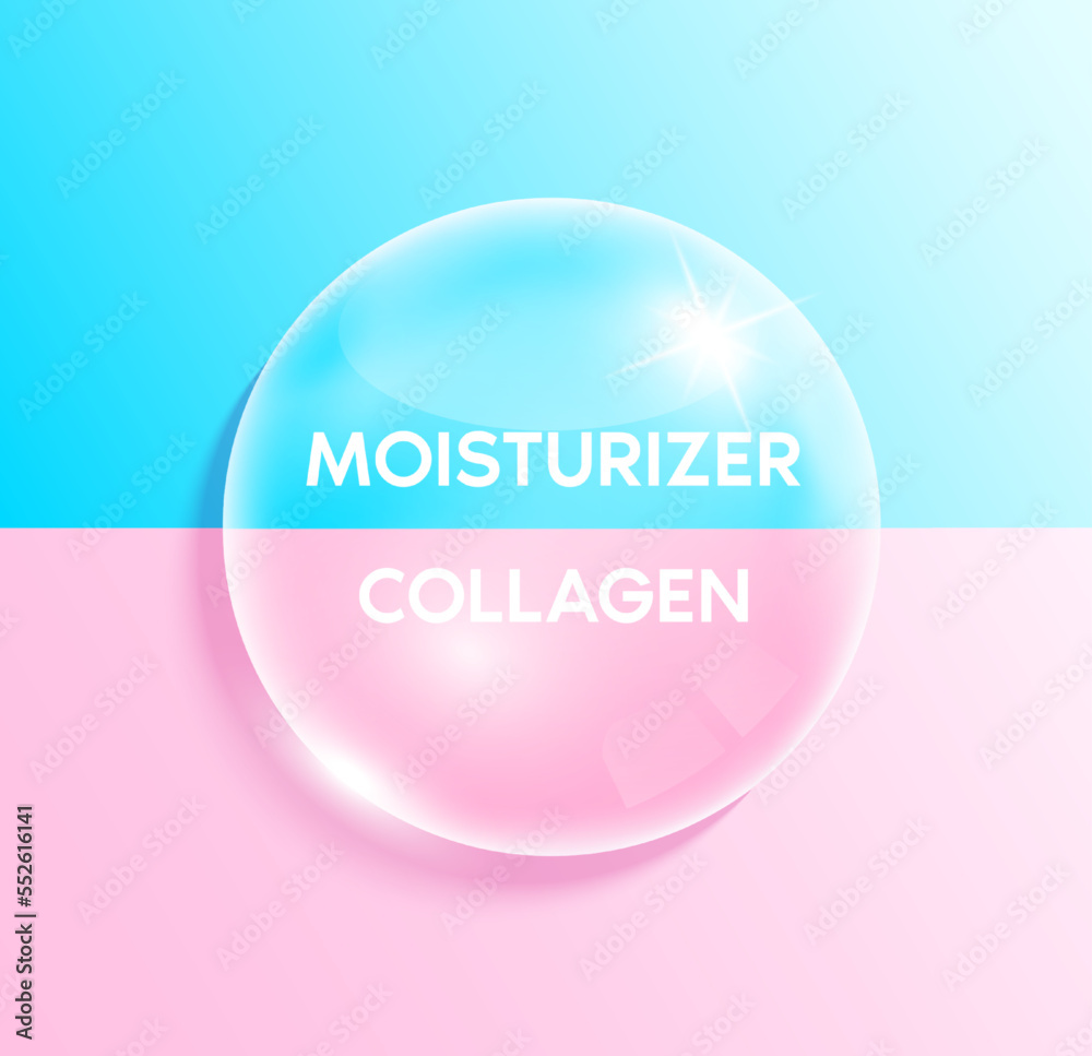 Collagen and Moisturizer solution in the shape pink blue drop water. Glutathione vitamins complex. Beauty treatment nutrition skincare design. Medical concepts. 3D Realistic Vector. Collagen and Moisturizer solution in the shape pink blue drop water. Glutathione vitamins complex. Beauty treatment nutrition skincare design. Medical concepts. 3D Realistic Vector.