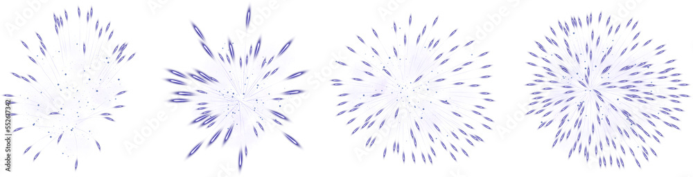 Set Of Realistic Glowing Violet Fireworks Brightly Shining Illustration Design Set Of Realistic Glowing Violet Fireworks Brightly Shining Illustration Design