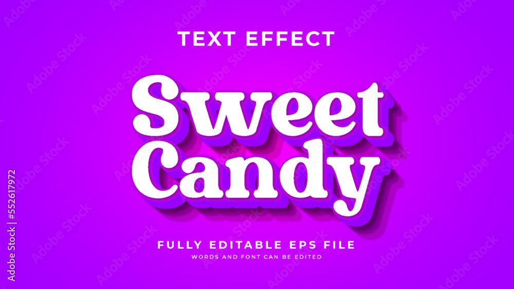 Sweet candy text effect design
