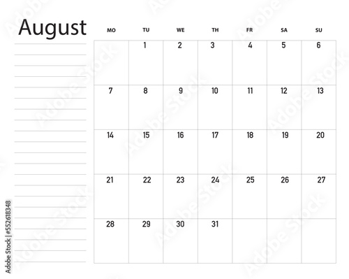 To do list for august 2023, organizer, planner.