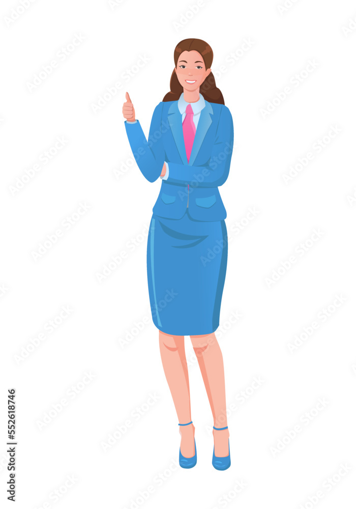 Businesswoman showing thumbs up sign. Cartoon style vector design illustrations. isolated on white background. Businesswoman showing thumbs up sign. Cartoon style vector design illustrations. isolated on white background.