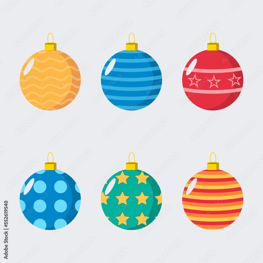 Different christmas toys, ballson the christmas tree new year decorations Different christmas toys, ballson the christmas tree new year decorations