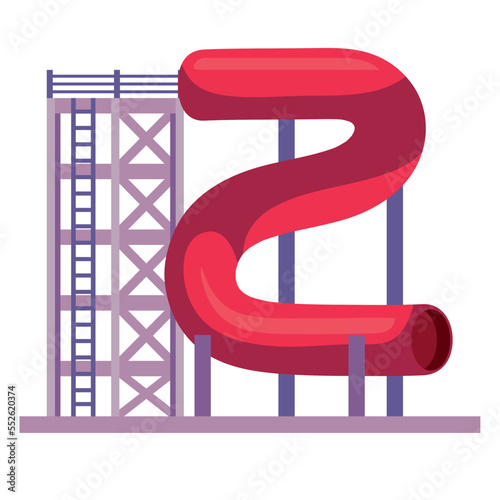 red playground toboggan