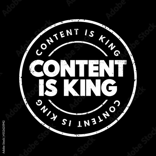 Content Is King text stamp  concept background