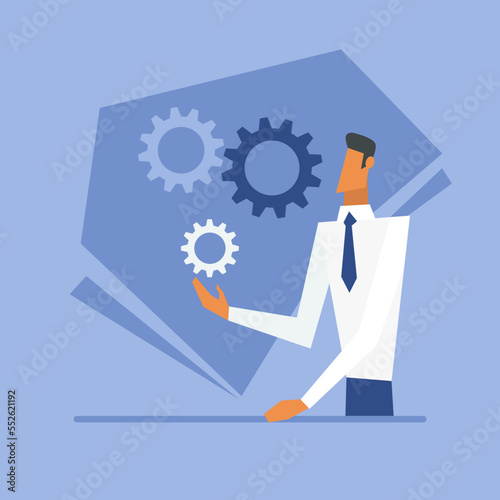 New idea, searching solution for business.  Business vector illustration in flat style.