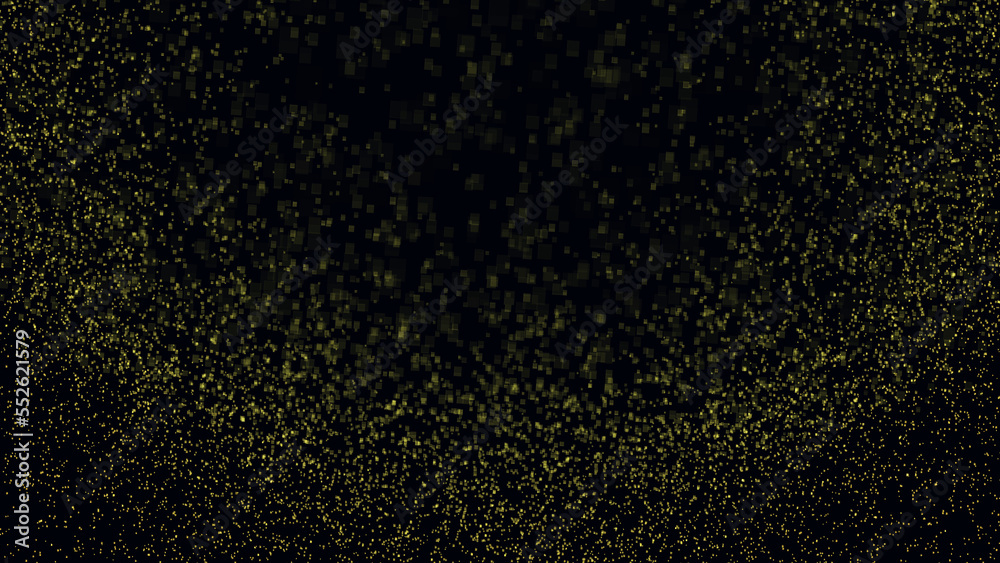 abstract gold dust floating on a black background abstract gold dust floating on a black background