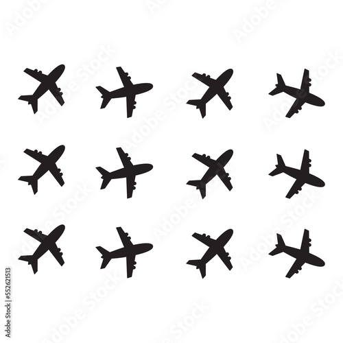 airplane set vector icon illustration sign