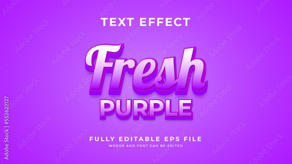 Fresh purple text effect design