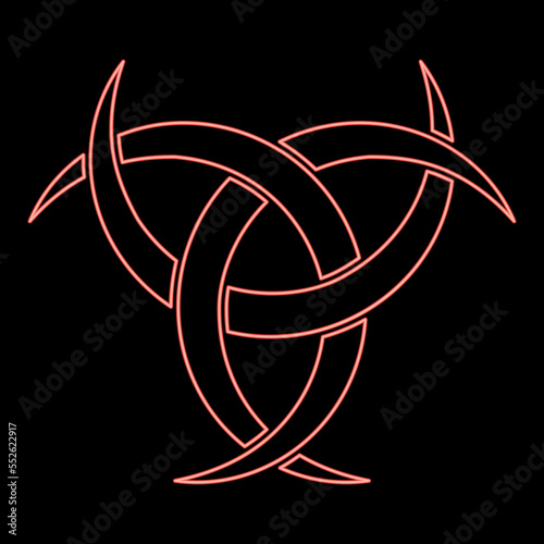 Neon odin horn paganism symbol red color vector illustration image flat style photo