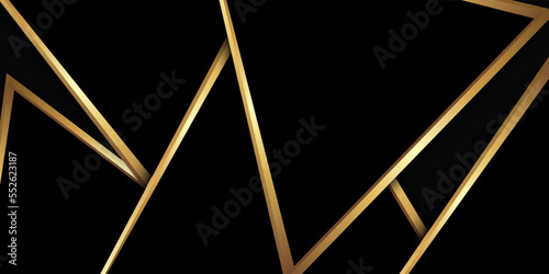 Abstract black gold geometry background