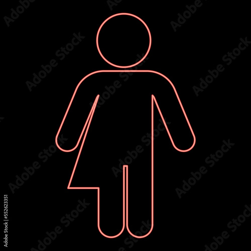 Neon symbol concept of gender loyalty Transvestite concept Homosexual red color vector illustration image flat style