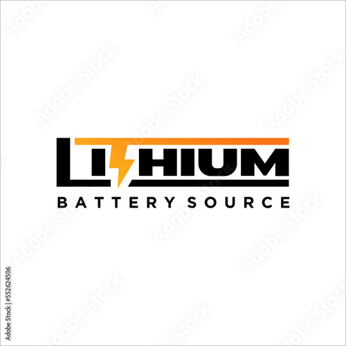 Flash Thunderbolt Energy Power Logo Electricity Lithium Battery Logotype concept icon.