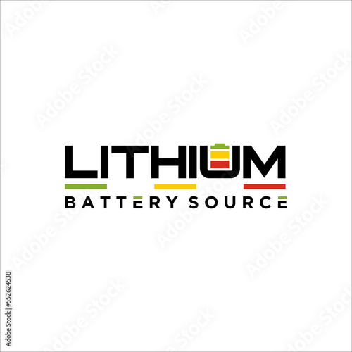 Flash Thunderbolt Energy Power Logo Electricity Lithium Battery Logotype concept icon.