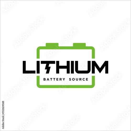 Flash Thunderbolt Energy Power Logo Electricity Lithium Battery Logotype concept icon.
