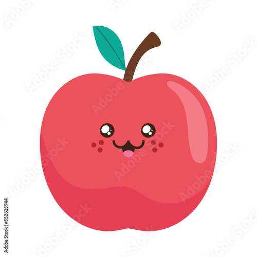 red apple kawaii character