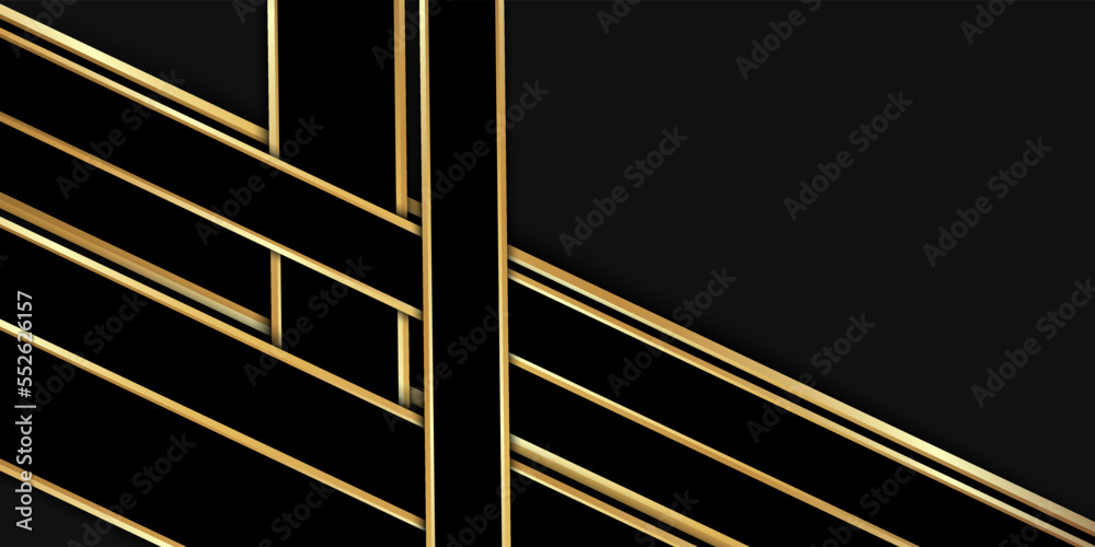 Modern black neutral abstract background for presentation design. Black with gold lines Background. Modern black neutral abstract background for presentation design. Black with gold lines Background.