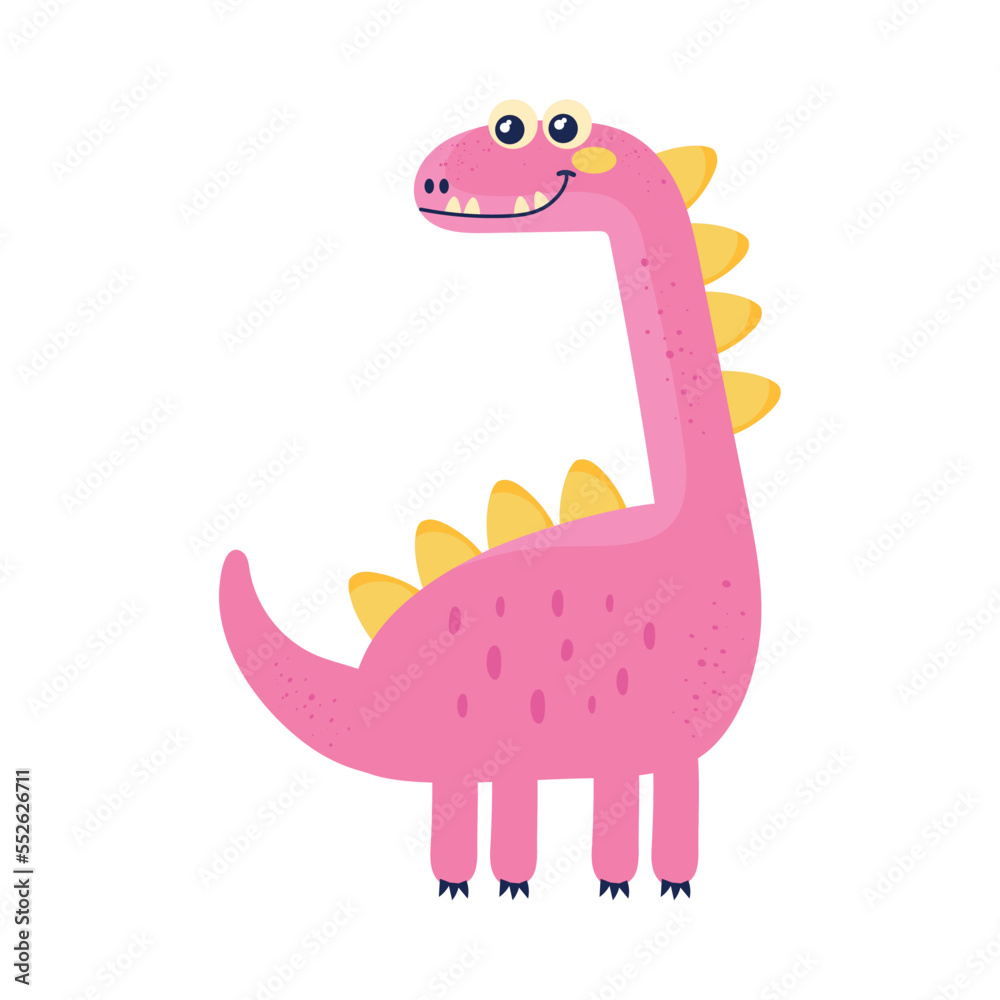 Fototapeta premium cute pink dinosaur
