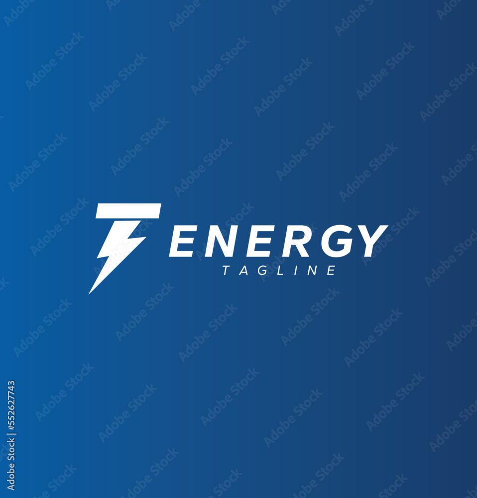 Initial letter T power energy logo design with thunderbolt vector icon Initial letter T power energy logo design with thunderbolt vector icon